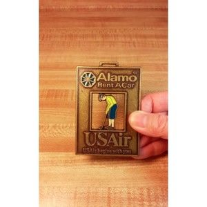 Vintage Alamo Rental Brass Golf Bag Tag